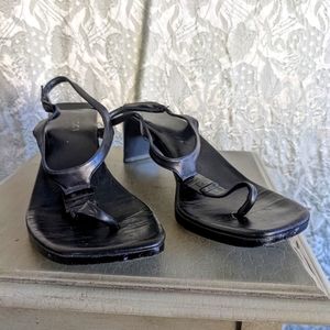 Gucci Strappy Sandal Heels Black Leather